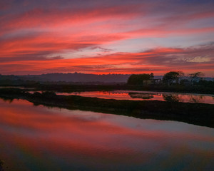 Fire In The Sky . Superb red sunset