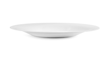 white plate on white background.