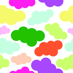 Abstract pattern. Seamless vector pattern multicolored clouds on a transparent background