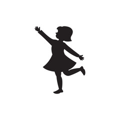 Girl drawing vector illustration on white background