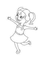 Girl drawing vector illustration on white background