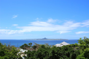 Ie island and blue sky
