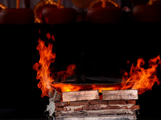 fireplace in temple