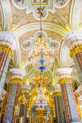 Interior, Peter and Paul Cathedral, 18th-century Romanov dynasty burial site - Saint Petersburg,...