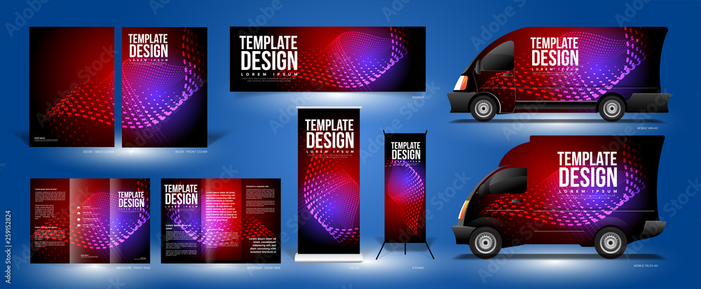 Poster the background template of curvy particle movement in vector. this design pack just give you an exam