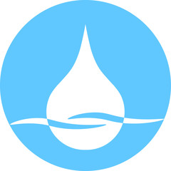 Clean water drop logo. The template of clean water and wave.
