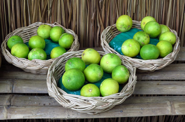 Limes in basket at the thailand market