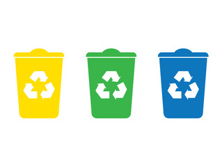 colorful recycle bins icon- vector illustration