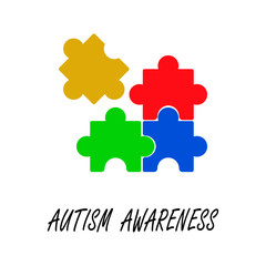 Vector illustration of Autism Awareness concept, isolated on white background