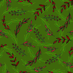 Seamless pattern of leaves. Print for fabric and other surfaces.