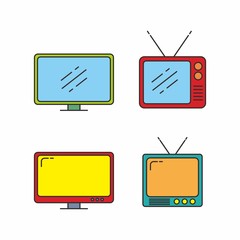 Set of television vector illustration. Television icon 
