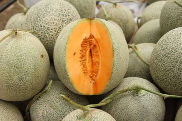 Fresh melon or cantaloupe in the market