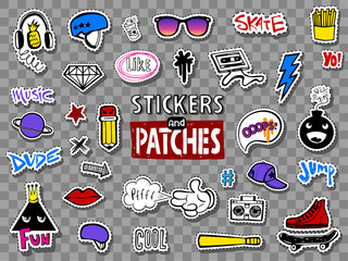 Hipsters teens stickers set