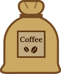 Colored bag of coffee with a label