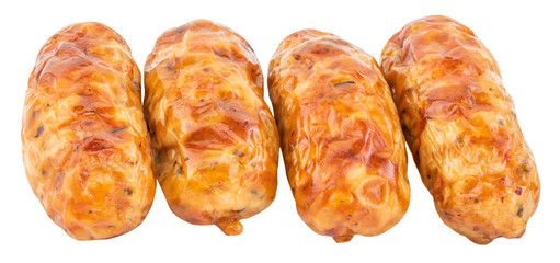 grilled sausage isolated on a white background
