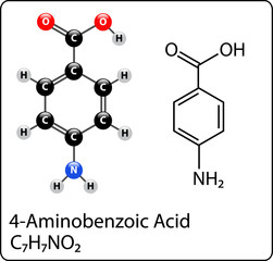 4-Aminobenzoic acid Molecule Structure