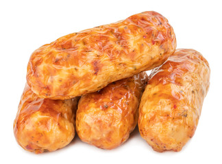 grilled sausage isolated on a white background