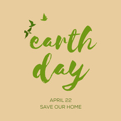 Earth day minimalistic poster