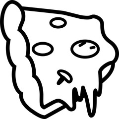 The icon is not a whole slice of pizza with mushrooms, tomatoes and melted cheese