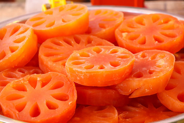 Quince welding sweet food on plate beautiful color