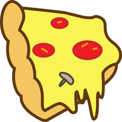 The colored icon is not a whole slice of pizza with mushrooms, tomatoes and melted cheese