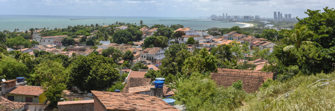 Old colonial town of Olinda with the city of Recife in the background, Brazil