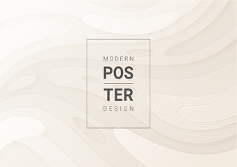 Abstract paper cut white background with wavy layers; Realistic carving art; Vector 3d template; Material design concept.