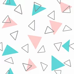 Wall murals Geometric shapes Geometric seamless pattern with triangles. Girly print.