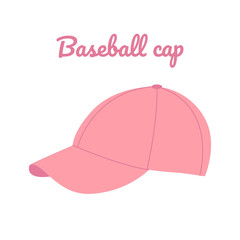 Pink woman baseball cap. Sports headdress, headgear