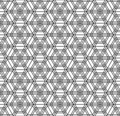 Seamless pattern based on Japanese geometric ornament .Black and white.