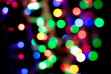 Abstract Christmas background. Blurred background with lights