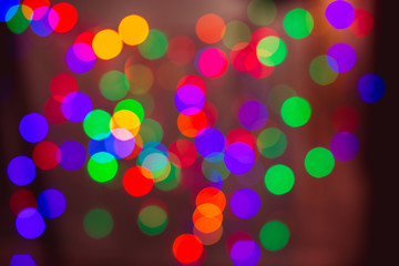 Abstract Christmas background. Blurred background with lights