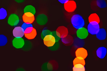 Abstract Christmas background. Blurred background with lights