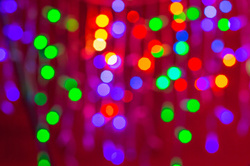 Abstract Christmas background. Blurred background with lights