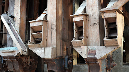 close up of old rice machine
