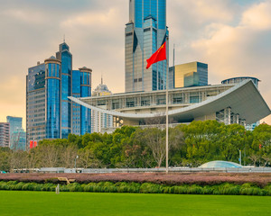 Fototapeta na wymiar People Square Shanghai Cityscape, China