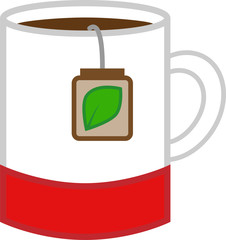 Color icon big mug with tea