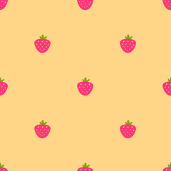 Strawberry vector seamless pattern