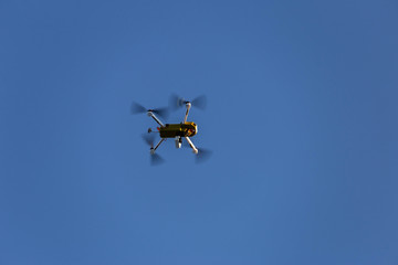 homemade drone in the air