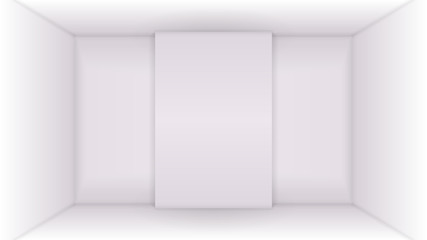 White empty room with a ledge in the middle of the wall. Mock up for business projects and presentations