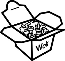 Box icon wok with rice