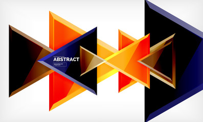 Flying triangles compostion geometric background