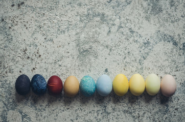 Homemade naturally dyed Easter eggs