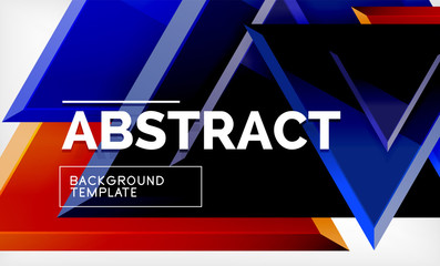 Tech futuristic geometric 3d shapes, minimal abstract background