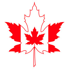 Silhouette of the Maple Leaf. Canada Day. Vector Illustration