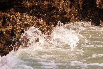 Fototapeta premium close up rock and wave