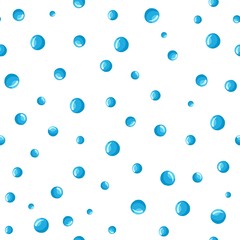 Flat water bubbles seamless pattern on a white background.