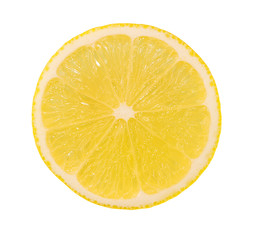 Fresh lemon slices isolated on white background with clipping path