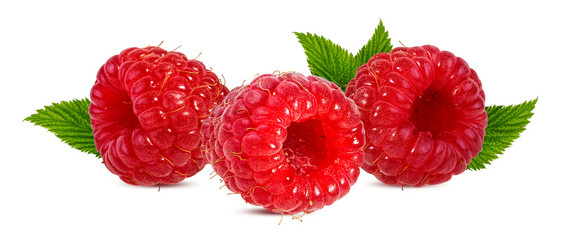 Fresh raspberry isolated on white background