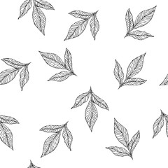 Seamless leaves pattern. Design for banner, poster, card, cover, invitation, placard brochure or header.